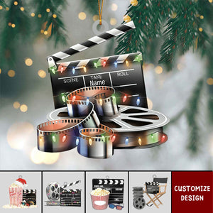 2024 New Release Personalized Film Clapboard Christmas Ornament, Christmas Gift For Watching Movie Lover