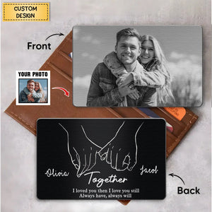 From Our First Kiss - Personalized Couple Black Wallet Insert Card