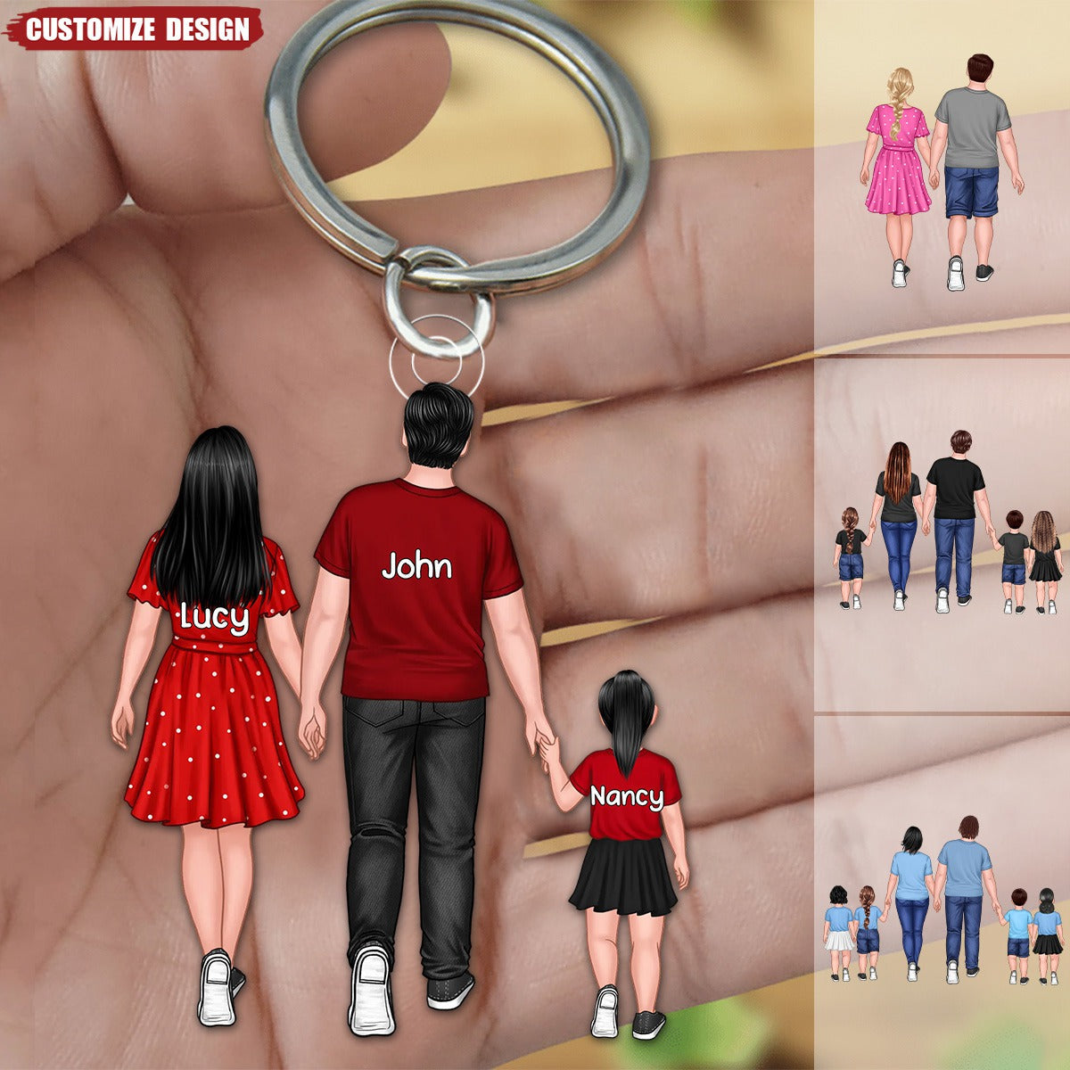 Personalized Family Keychain - Gift For Family, Couple