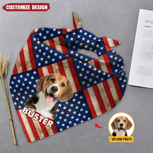 Custom Photo Patriotic Dog Bandana