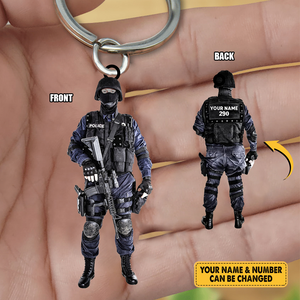 Personalized Gifts For Policeman - Police Shaped Acrylic Keychain