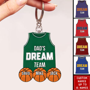 Daddy's Dream Team Basketball - Personalized Acrylic Keychain