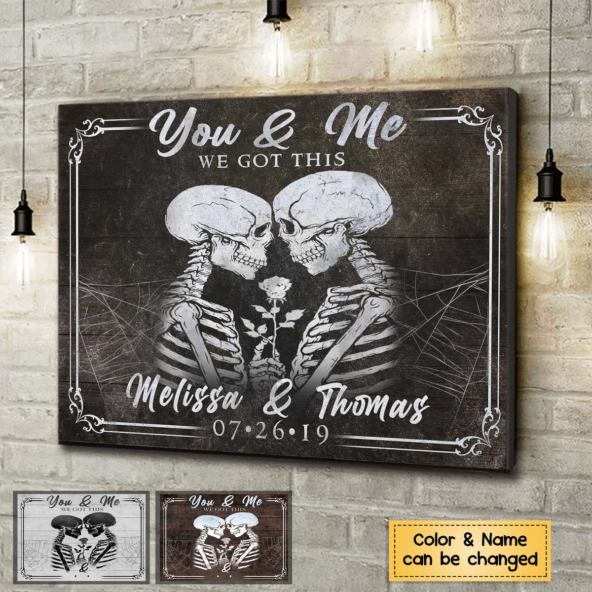 You & Me, We Got This - Personalized Gothic Skeleton Couple Poster - comxon