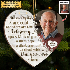 When Nights Are Cold And Stars Are Few - Personalized Wooden Memorial Ornament