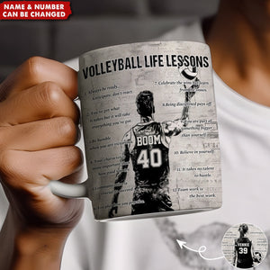 Personalized Volleyball Life Lessons Mug - Great Gift For Volleyball Lovers