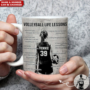 Personalized Volleyball Life Lessons Mug - Great Gift For Volleyball Lovers