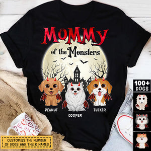 Mommy Of The Monsters Halloween Watercolor Cute Dogs Personalized Shirt