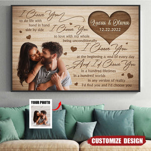 I Choose You - Personalized Photo Couple Poster