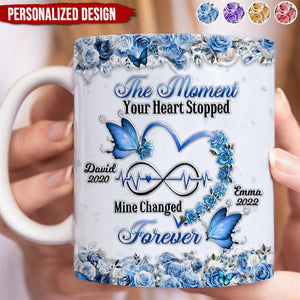 Memorial Floral Butterfly Heart Infinity - Personalized 3D Inflated Effect Mug