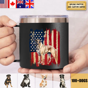 Personalized dog flag printed 14oz Stainless Steel Tumbler gift for dog lovers