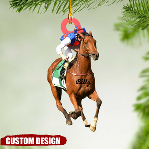 2024 New Release Personalized Horse Racing Christmas Ornament-Gifts For Horse Racing Lover