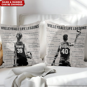 Personalized Volleyball Life Lessons Pillow-Gift For Volleyball Lovers