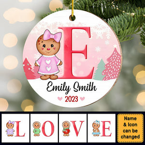 Personalized baby Christmas Circle Ornament - Christmas Gift For Baby