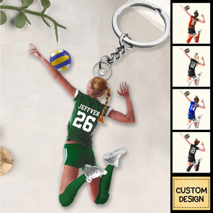 Custom Personalized Beach Volleyball Acrylic Keychain, Gift For Volleyball Players