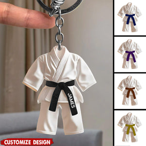 Personalized Black Belt Keychain - Taekwondo,Karate,Jiu-Jitsu Gift