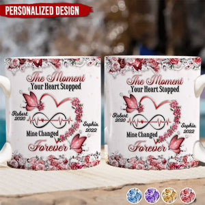 Memorial Floral Butterfly Heart Infinity - Personalized 3D Inflated Effect Mug