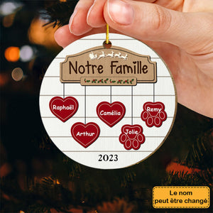 Personalized Christmas Ornament-Gift For Family Famille Circle Ornament