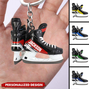 Personalized Ice Hockey Skates Keychain-Gift for Hockey Lover-2024 New Release