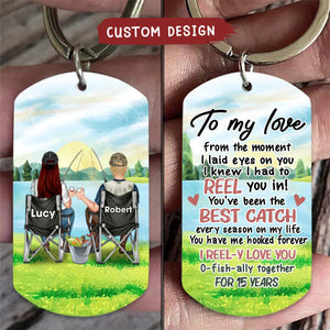 Personalized Fishing Couple Aluminum Keychain - Gift Idea For Couple