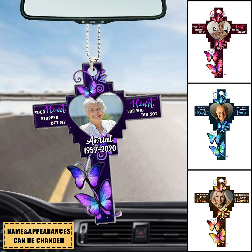 Personalized God Has You In His Arms Memorial Gift Butterfly Car Hang Ornament