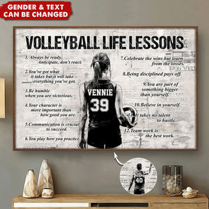 Personalized Volleyball Life Lessons Poster - Gift For Volleyball Lovers