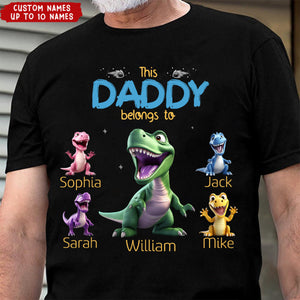 This Belongs To - Personalized Dinosaur T-shirt - Gift For Dad, Grandpa