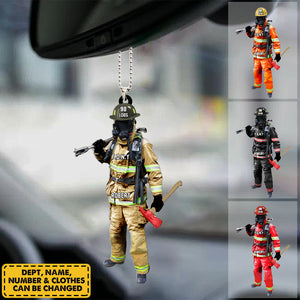 Custom Firefighter On Duty  Personalized Car Hanging Ornament Gift For Firefighter Fireman