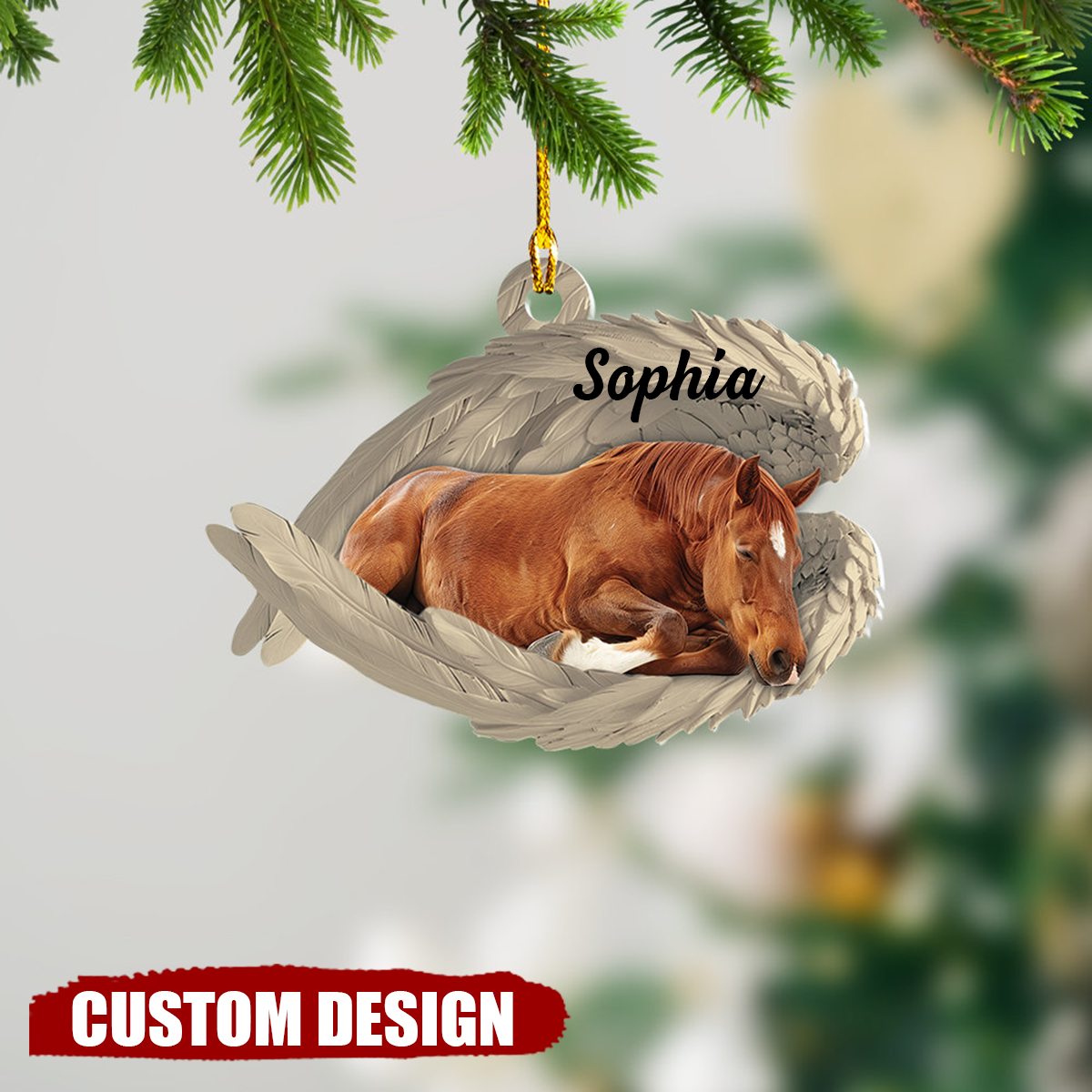 2024 New Release Personalized Horse Sleeping Angel Ornament-Gifts For Horse Lovers