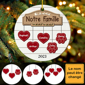 Personalized Christmas Ornament-Gift For Family Famille Circle Ornament