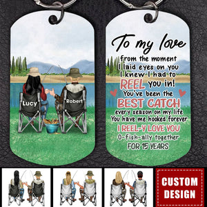 Personalized Fishing Couple Aluminum Keychain - Gift Idea For Couple