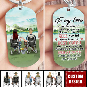 Personalized Fishing Couple Aluminum Keychain - Gift Idea For Couple