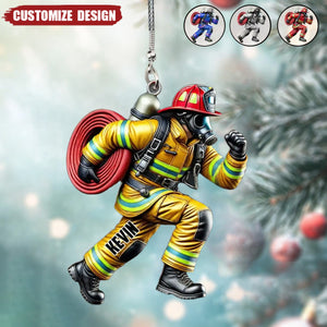 2024 New Release - Personalized Firefighter Acrylic Ornament – Best Christmas Gift For Firefighter