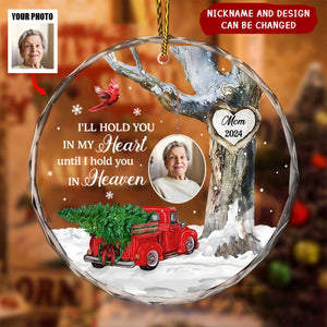 Always With You Photo Memorial Personalized Glass Ornament, Christmas Sympathy Keepsake, Lost Loved Ones Rememberance