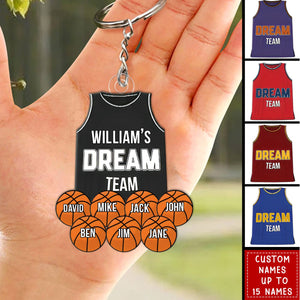 Daddy's Dream Team Basketball - Personalized Acrylic Keychain