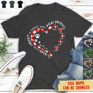 My Heart With Paw Prints - Personalized Custom Unisex T-Shirt