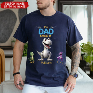 This Belongs To - Personalized Dinosaur T-shirt - Gift For Dad, Grandpa