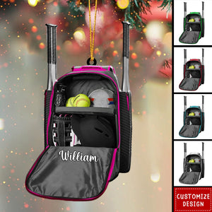 2024 New Release - Personalized Softball Equipment Christmas Ornament