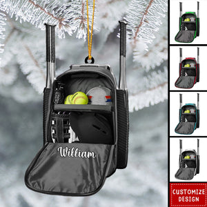 2024 New Release - Personalized Softball Equipment Christmas Ornament