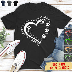 My Heart With Paw Prints - Personalized Custom Unisex T-Shirt