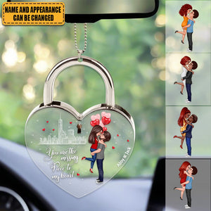 Personalized Couple Acrylic Car Ornament - Gift Idea For Couple