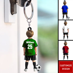 Personalized Kid Soccer Player Keychain-Gift For Soccer Young Lovers - 2024 New Release