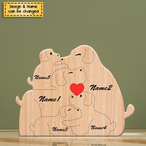 Handcrafted - Wooden Dogs Family Puzzle - Personalized Wooden Pet Carvings