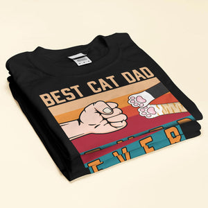 Best Cat Mom Cat Dad Ever Fist Bump Personalized Black T-shirt