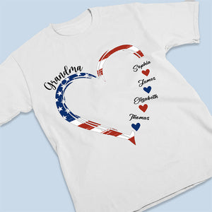 A Garden Of Love Grows In A Grandma's Heart - Family Personalized Custom Unisex Patriotic T-shirt