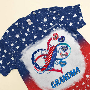 Independence Day Grandma Mom Custom Nickname Names Family Heart Infinity July 4th Gift 3d Tshirt