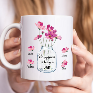 Family - Happiness Is Being A Dad - Personalized Mug