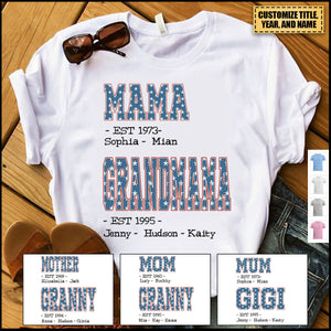 Personalized Mom Grandma EST 4th Of July T-shirt