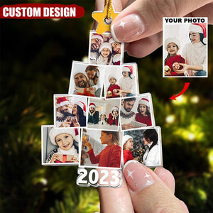 Photo Family-Couple-Pet Tree Christmas - Personalized Acrylic Photo Ornament