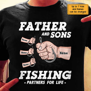 Dad Son Hand Fishing T Shirt