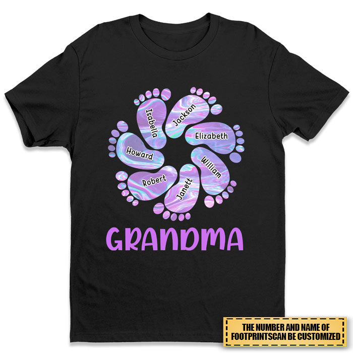 Happiness Is Being A Grandma - Family Personalized Custom Unisex T-shirt